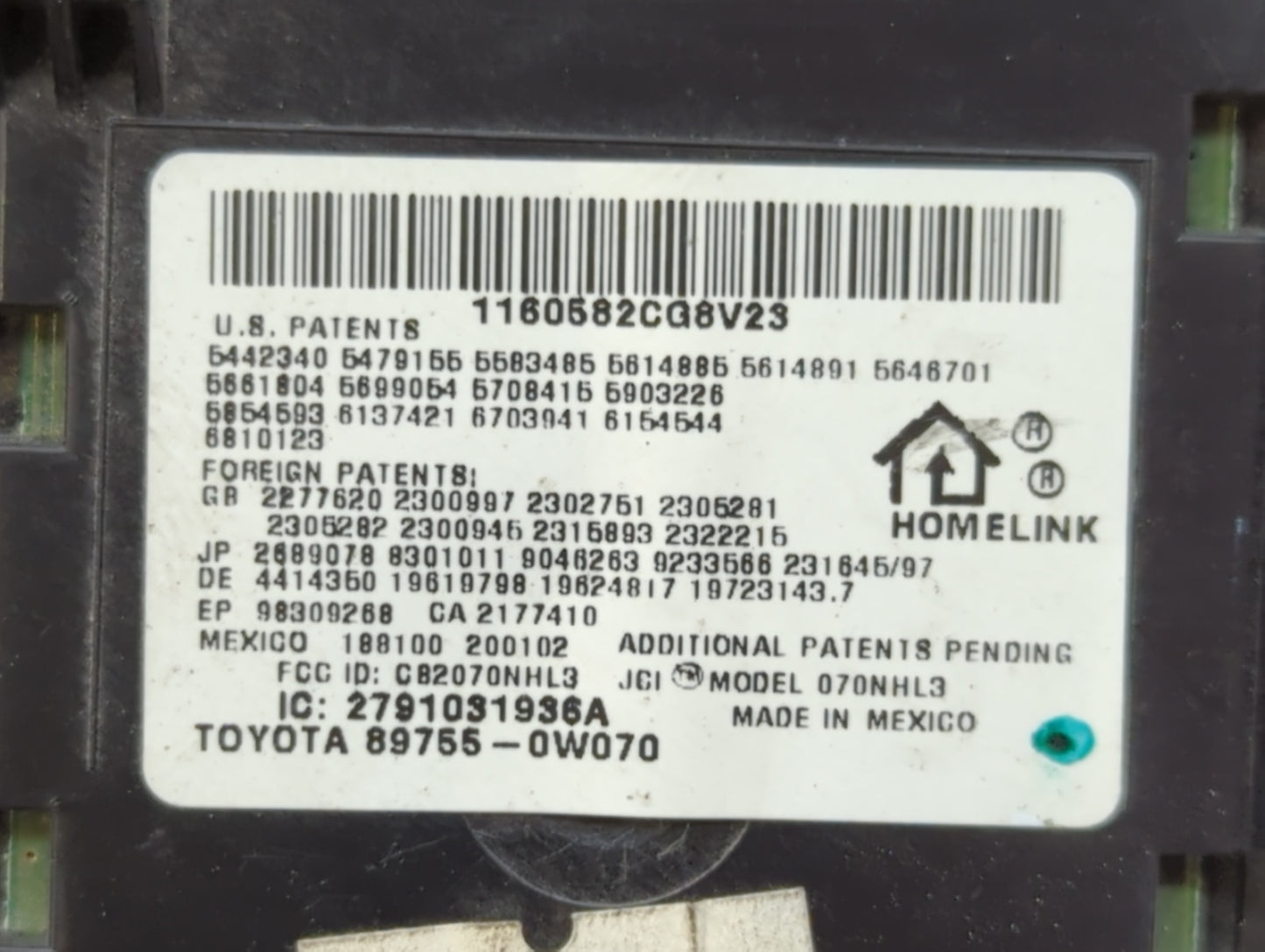 2007-2010 Lexus Es350 Overhead Roof Console 535265 - Oemusedautoparts1.com