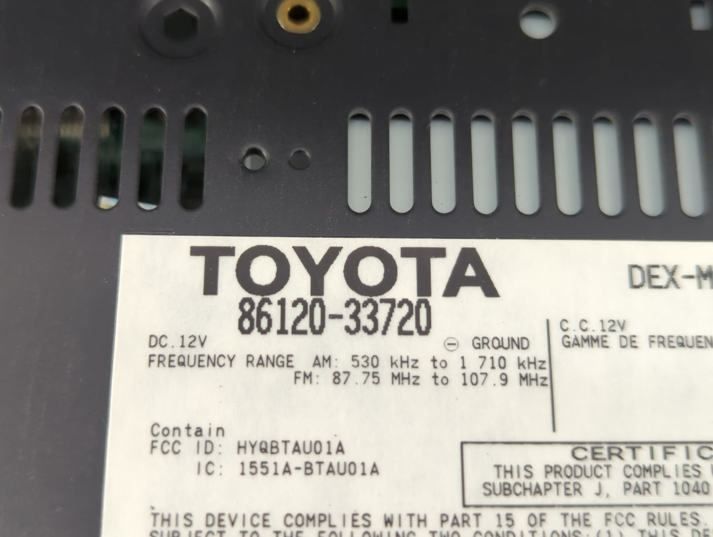 2007-2009 Lexus Es350 Radio AM FM Cd Player Receiver Replacement P/N:86120-33720 Fits Fits 2007 2008 2009 OEM Used Auto Part