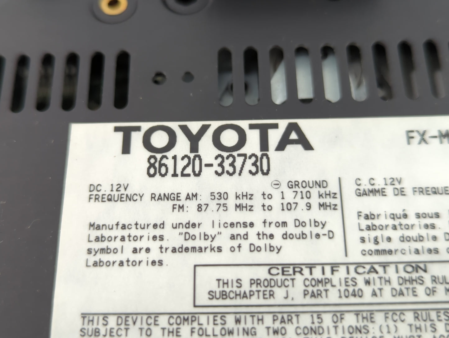 2007-2009 Lexus Es350 Radio Control Panel - Oemusedautoparts1.com