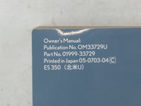 2007 Lexus Es350 Owners Manual Book Guide P/N:01999-33729 OEM Used Auto Parts - Oemusedautoparts1.com
