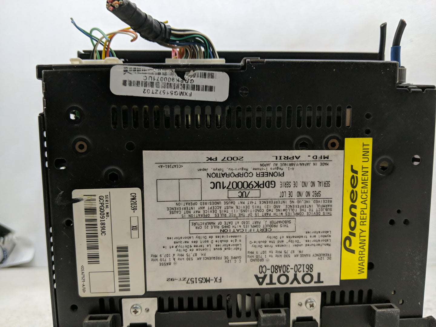 2007 Lexus Gs350 Radio AM FM Cd Player Receiver Replacement P/N:86120-30A80-C0 Fits OEM Used Auto Parts - Oemusedautoparts1.