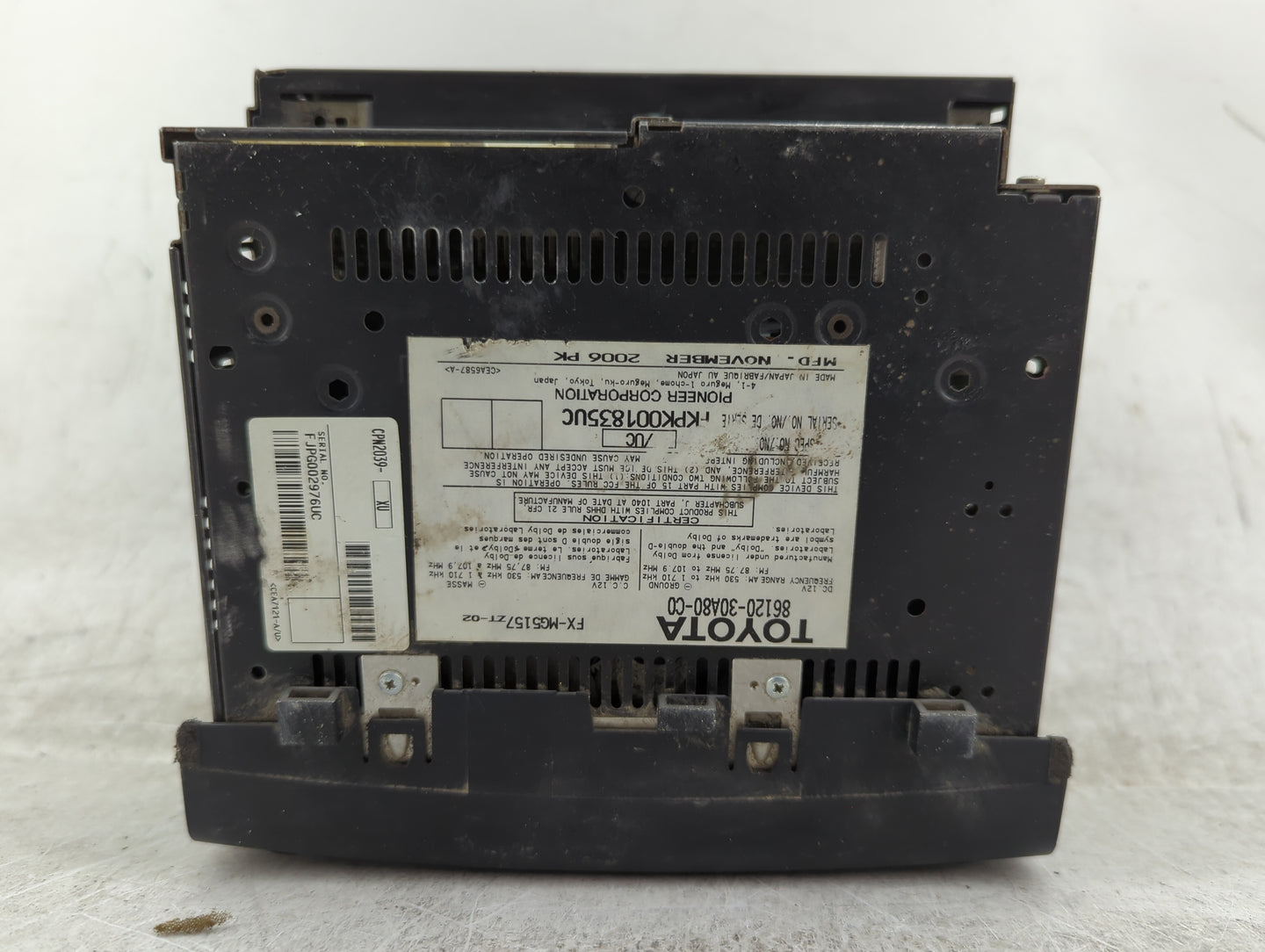 2007 Lexus Gs350 Radio AM FM Cd Player Receiver Replacement P/N:86120-30A80-C0 FX-MG5157ZT-02, FPK001835UC Fits OEM Used Aut