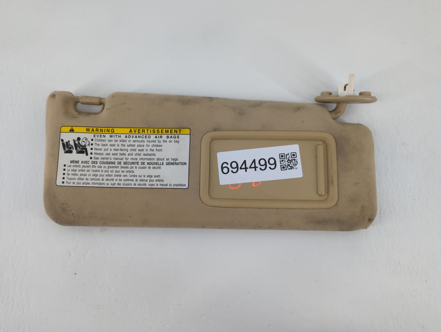 2007-2009 Lexus Is250 Sun Visor Shade Replacement Passenger Right Mirror Fits Fits 2007 2008 2009 OEM Used Auto Parts - Oemu