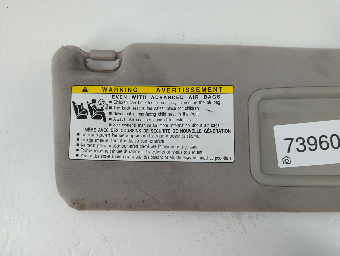 2007-2009 Lexus Is250 Sun Visor Shade Replacement Passenger Right Mirror Fits Fits 2007 2008 2009 OEM Used Auto Parts - Oemu