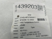 2007-2012 Lexus Ls460 Climate Control Module Temperature AC/Heater Replacement P/N:7B0261 Fits Fits 2007 2008 2009 2010 2011