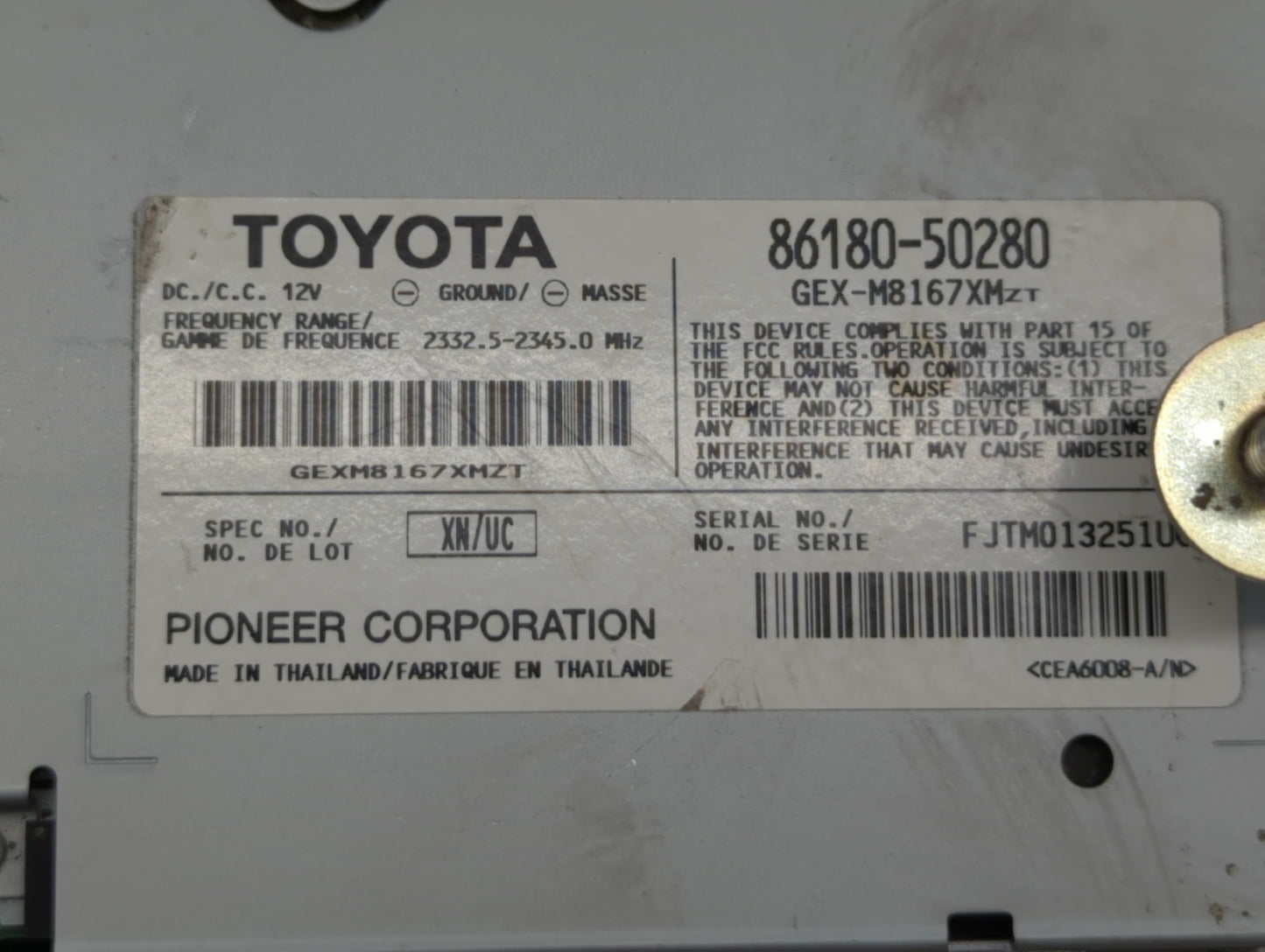 2007 Lexus Ls460 Radio AM FM Cd Player Receiver Replacement Fits OEM Used Auto Parts - Oemusedautoparts1.com