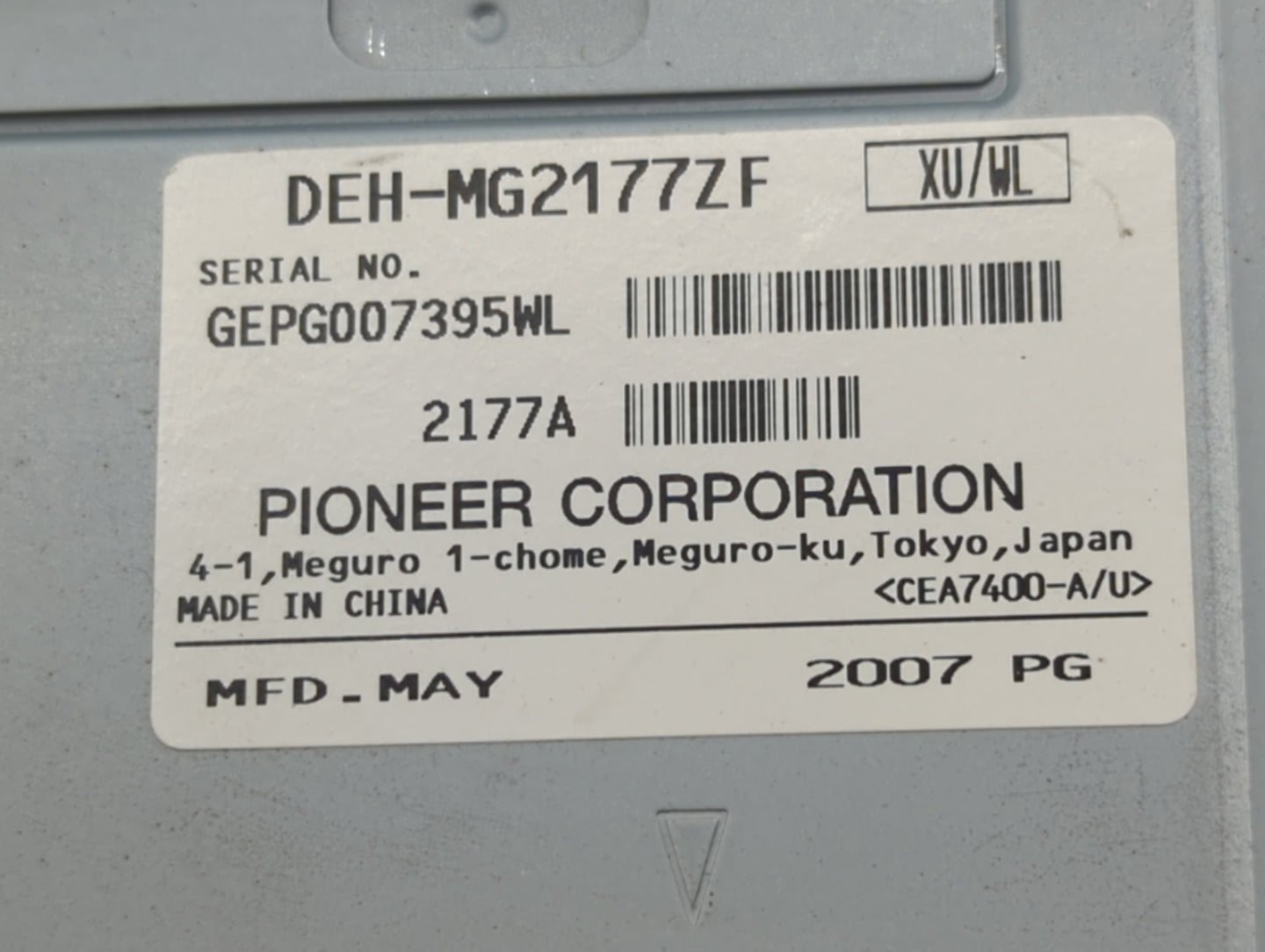 2007 Lincoln Mkx Radio AM FM Cd Player Receiver Replacement P/N:DEH-MG2177ZF Fits OEM Used Auto Parts - Oemusedautoparts1.co
