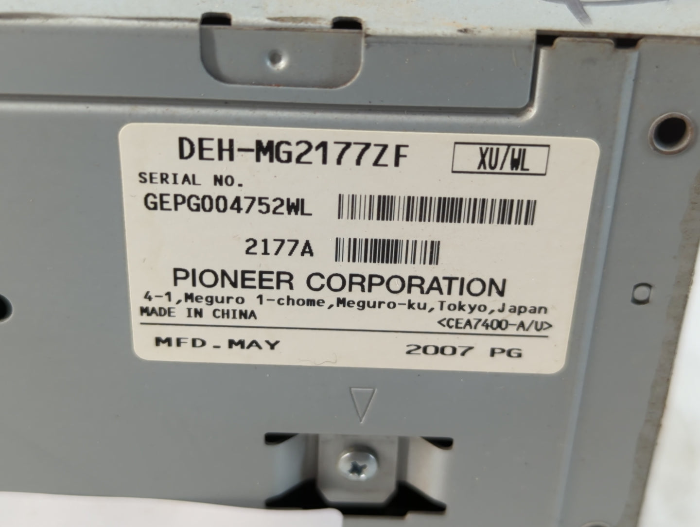 2007 Lincoln Mkx Radio AM FM Cd Player Receiver Replacement P/N:DEH-MG2177ZF Fits OEM Used Auto Parts - Oemusedautoparts1.co