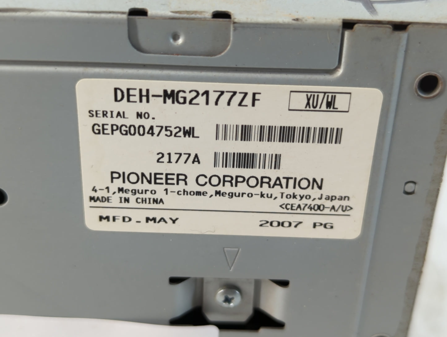 2007 Lincoln Mkx Radio AM FM Cd Player Receiver Replacement P/N:DEH-MG2177ZF Fits OEM Used Auto Parts - Oemusedautoparts1.co