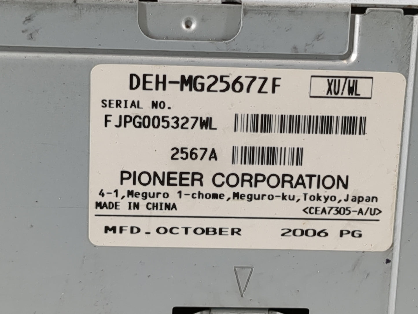 2007 Lincoln Mkz Radio AM FM Cd Player Receiver Replacement P/N:DEH-MG2567ZF Fits OEM Used Auto Parts - Oemusedautoparts1.co