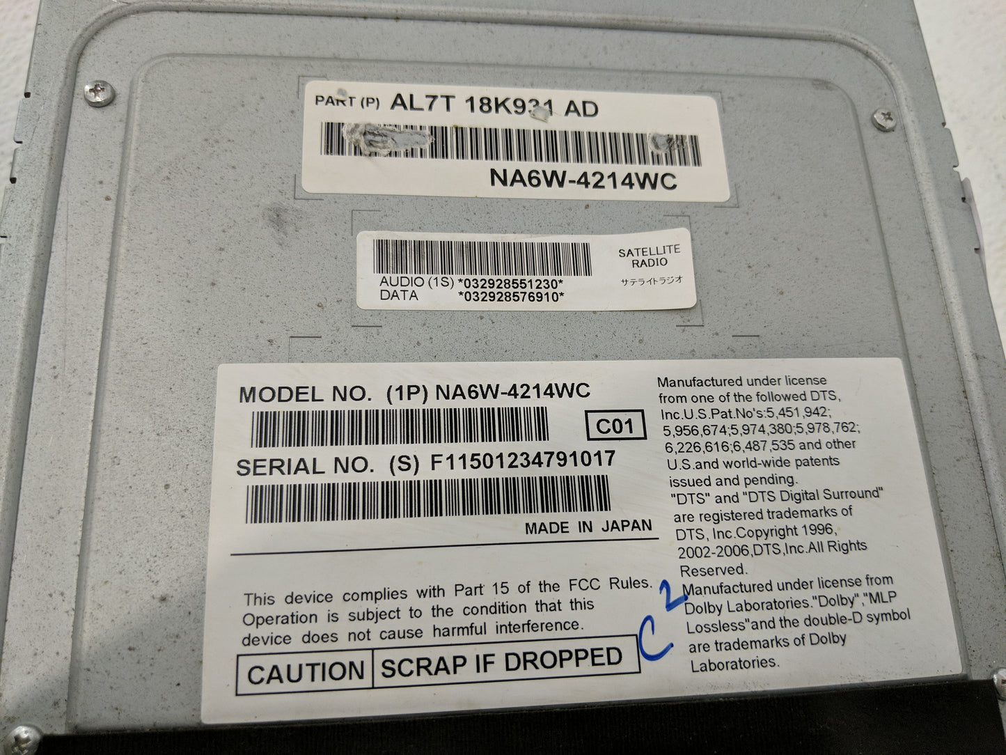 2007 Lincoln Mkz Radio AM FM Cd Player Receiver Replacement P/N:AL7T 18K931 AD Fits OEM Used Auto Parts - Oemusedautoparts1.