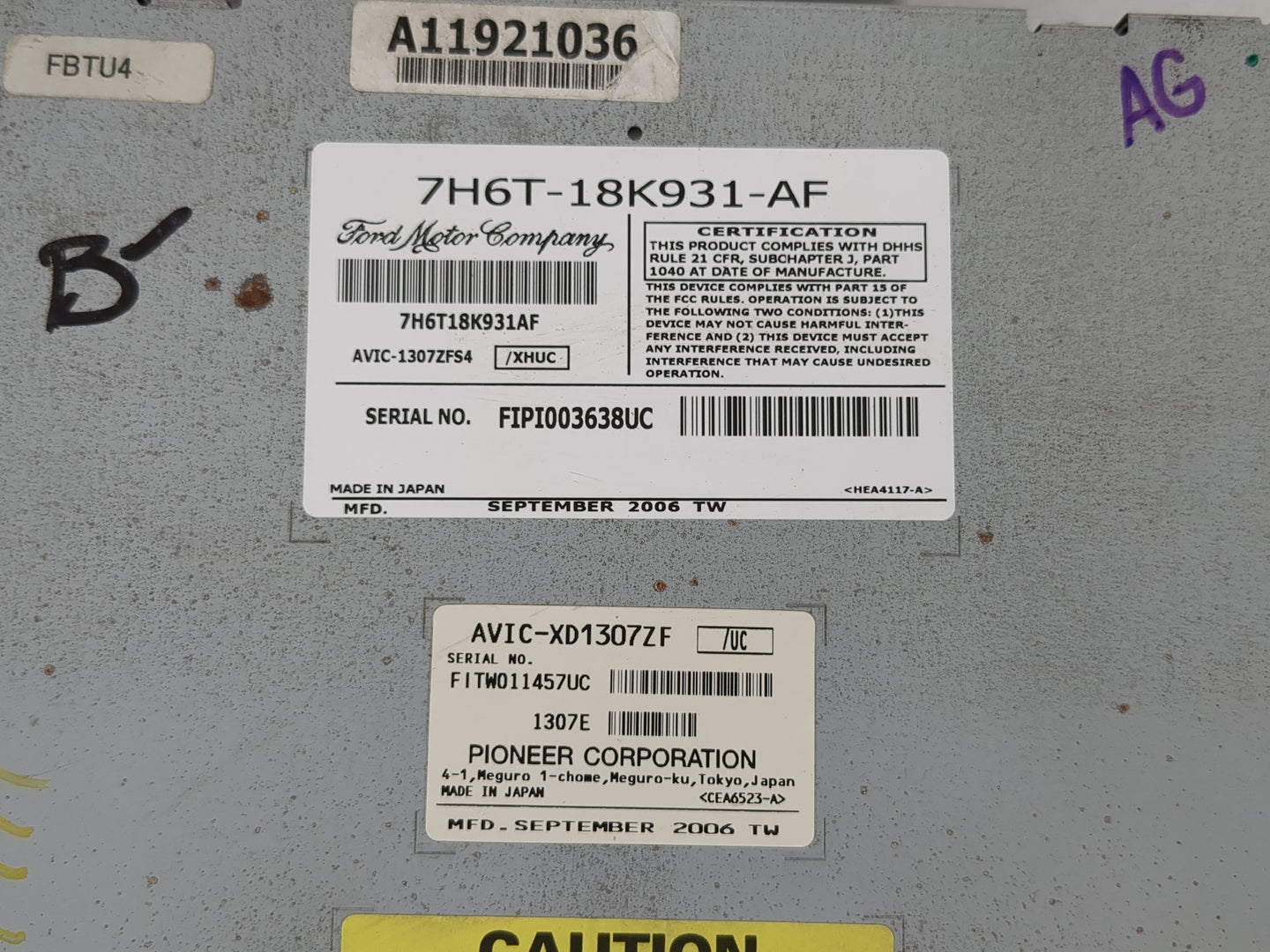 2007 Lincoln Mkz Radio AM FM Cd Player Receiver Replacement P/N:7H6T-18K931-AF Fits OEM Used Auto Parts - Oemusedautoparts1.