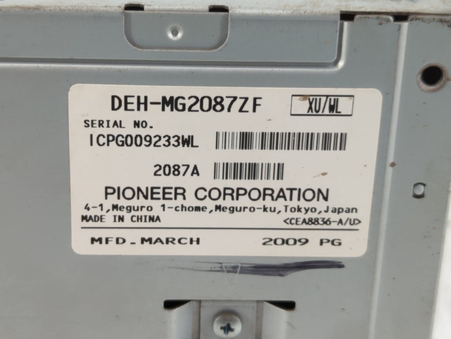 2007 Lincoln Mkz Radio AM FM Cd Player Receiver Replacement P/N:7H6T-18C815-AG DEH-MG2567ZF Fits OEM Used Auto Parts - Oemus