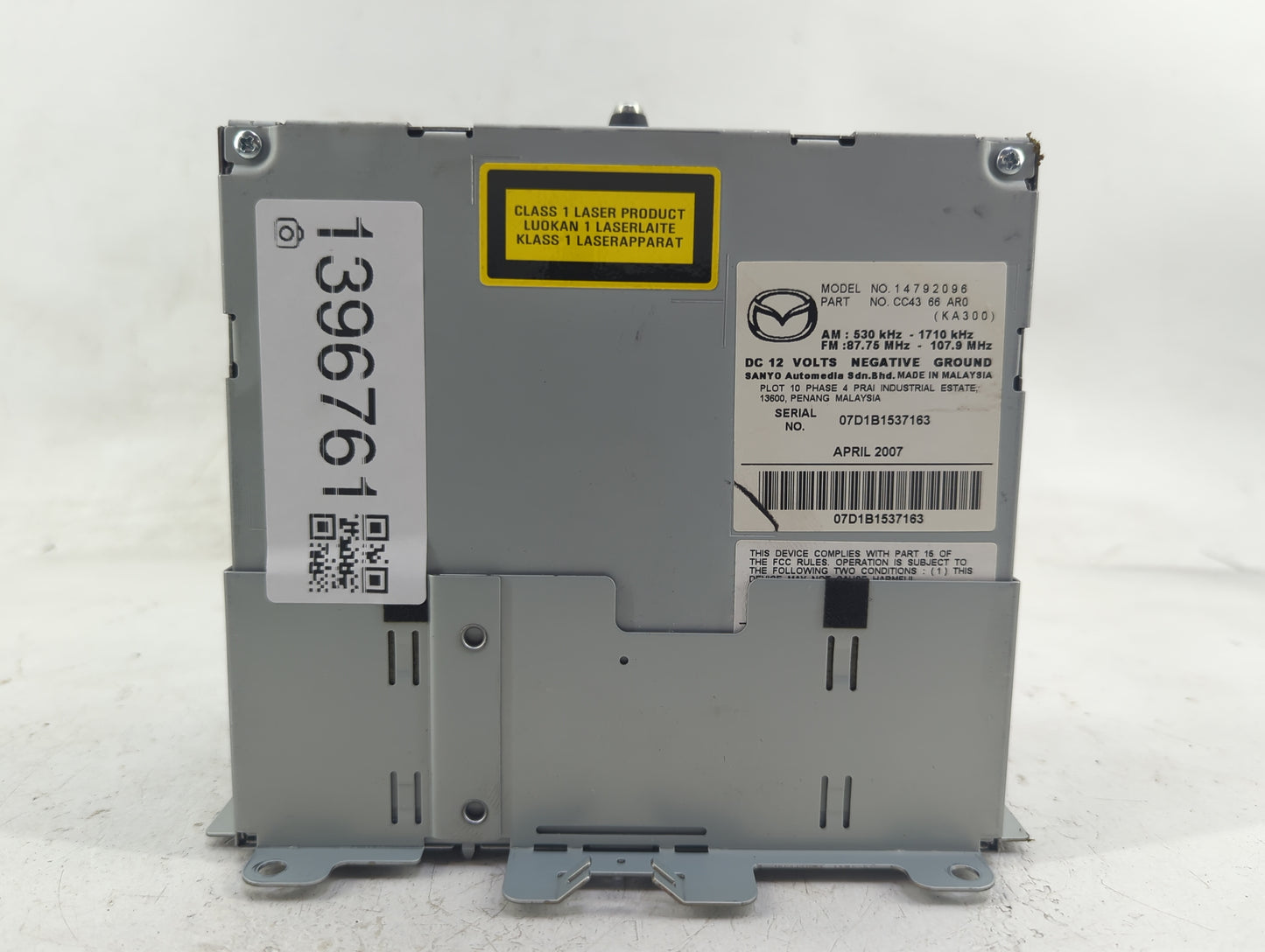 2006-2007 Mazda 5 Radio AM FM Cd Player Receiver Replacement P/N:CC43 66 AR0 Fits Fits 2006 2007 OEM Used Auto Parts - Oemus