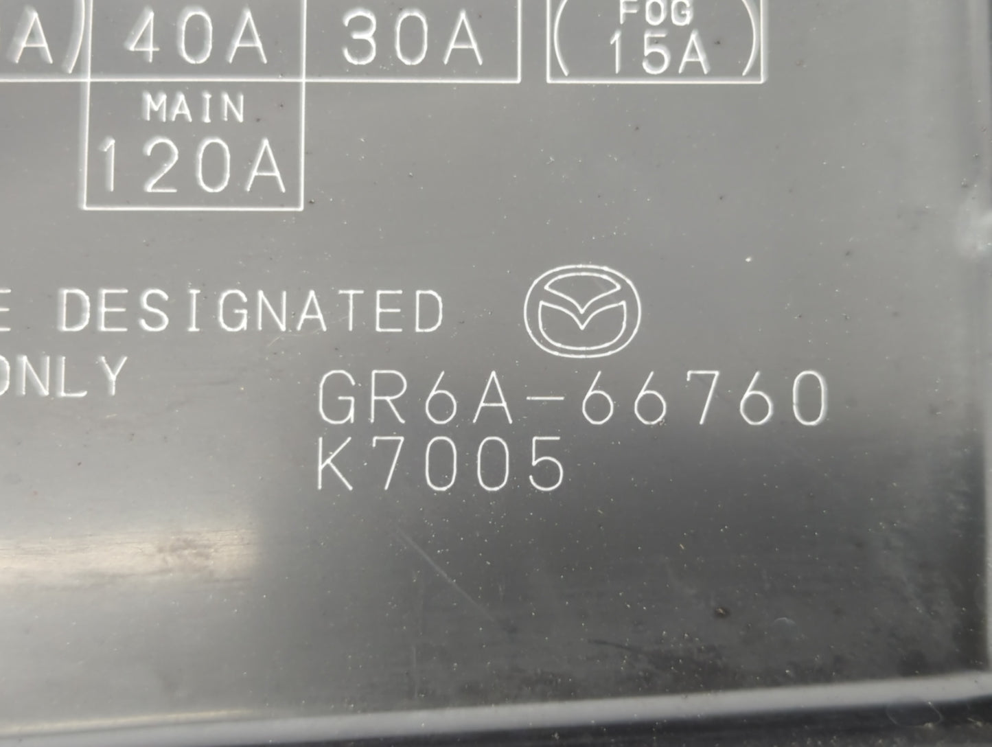 2006-2008 Mazda 6 Fusebox Fuse Box Panel Relay Module P/N:GR6A-66760 Fits Fits 2006 2007 2008 OEM Used Auto Parts - Oemuseda