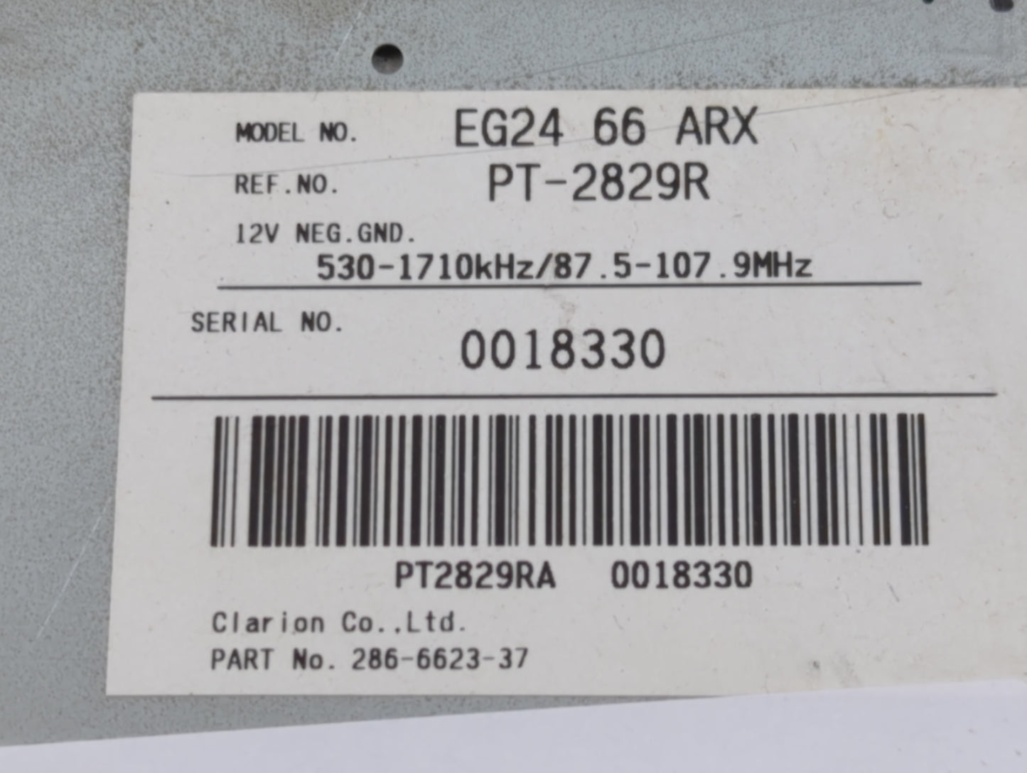 2007-2009 Mazda Cx-7 Radio AM FM Cd Player Receiver Replacement P/N:286-6623-37 EG24 66 ARX Fits Fits 2007 2008 2009 OEM Use