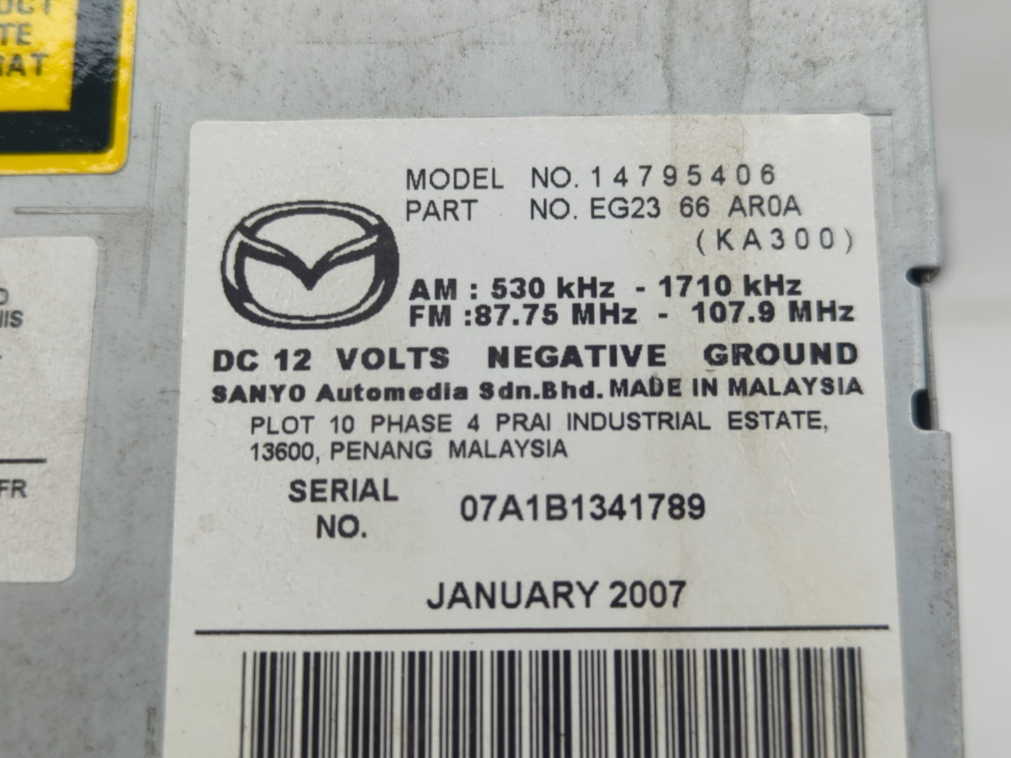 2007-2009 Mazda Cx-7 Radio Control Panel - Oemusedautoparts1.com