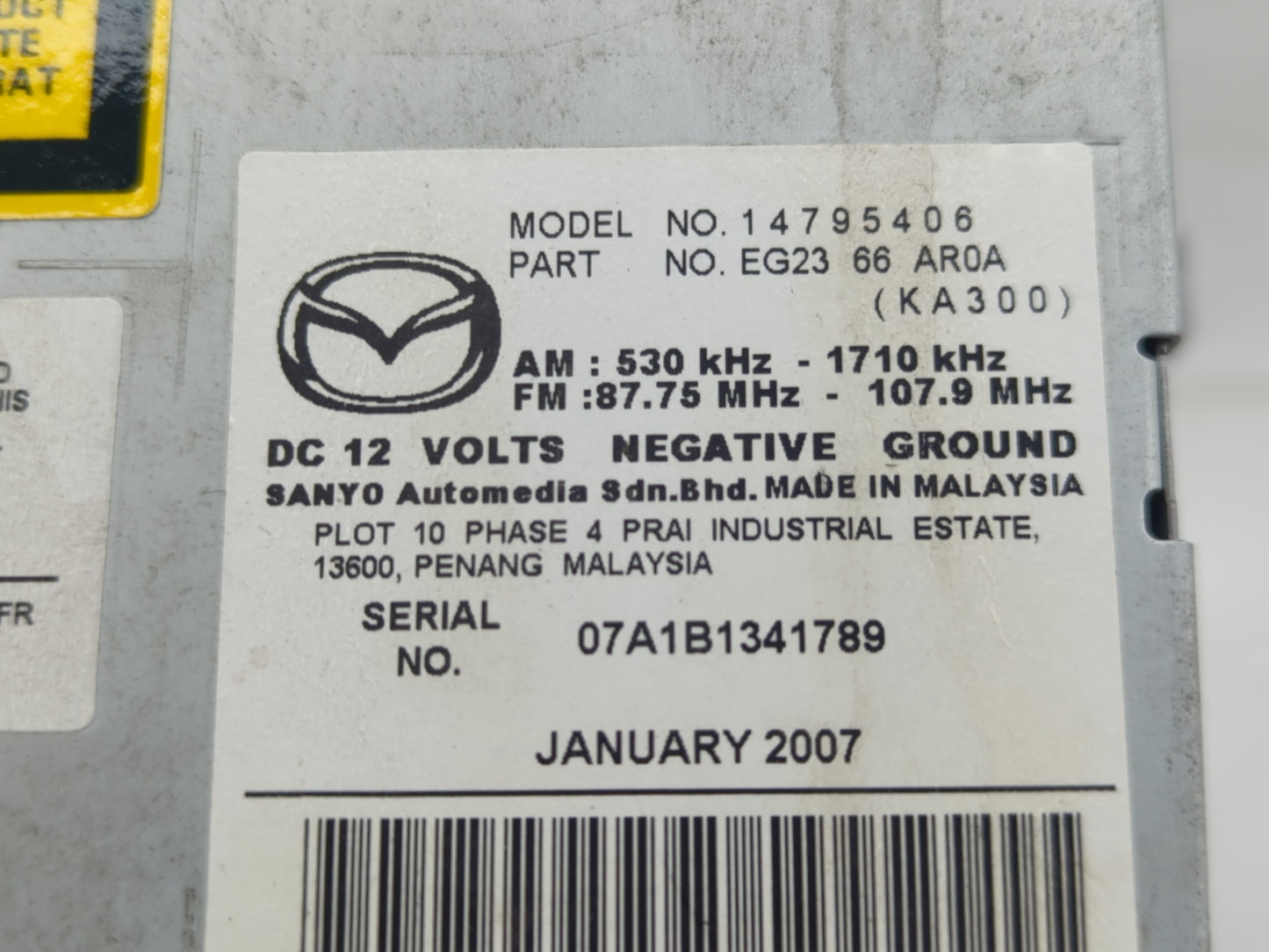2007-2009 Mazda Cx-7 Radio Control Panel - Oemusedautoparts1.com