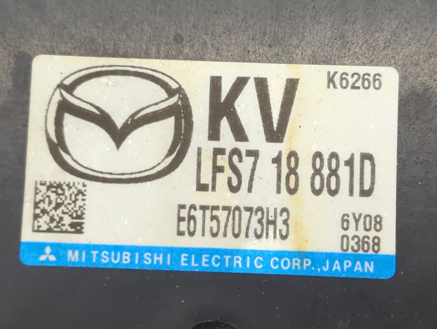 2007 Mazda Mazda3 PCM Engine Control Computer ECU ECM PCU OEM P/N:LFS7 18 881D E6T57073H3 Fits OEM Used Auto Parts - Oemused