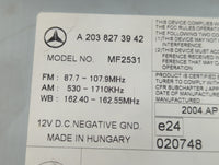 2007 Mercedes-Benz C300 Radio AM FM Cd Player Receiver Replacement P/N:A 203 827 39 42 Fits Fits 2003 2004 2005 2006 OEM Use