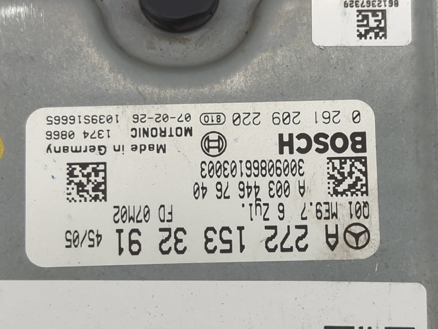 2007-2009 Mercedes-Benz Clk350 PCM Engine Control Computer ECU ECM PCU OEM P/N:A 272 153 32 91 0 261 209 220 Fits OEM Used A
