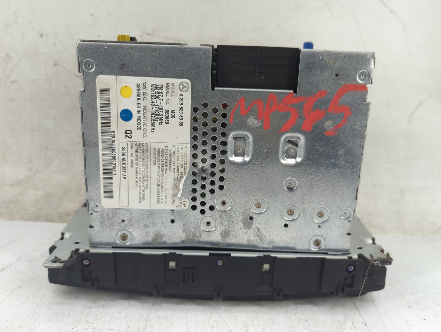2007-2009 Mercedes-Benz Clk63 Amg Radio AM FM Cd Player Receiver Replacement P/N:A 209 820 69 89 Fits Fits 2006 2007 2008 20