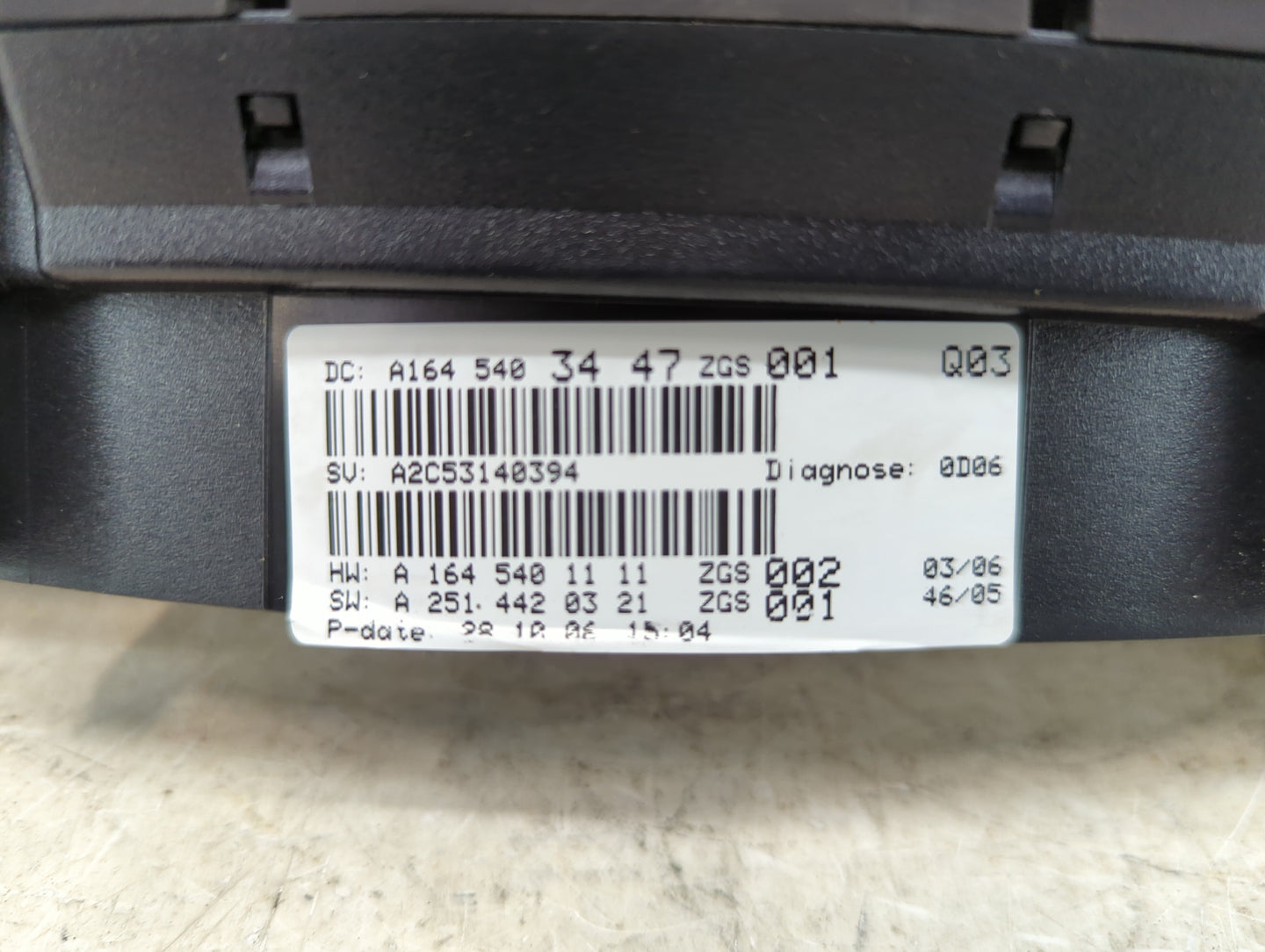 2007 Mercedes-Benz Gl350 Instrument Cluster Speedometer Gauges P/N:A1645403447 A2C53140394 Miles: Fits OEM Used Auto Parts -