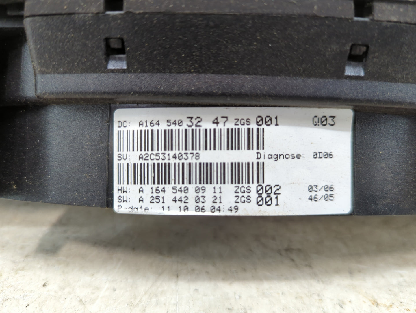 2007 Mercedes-Benz Gl450 Instrument Cluster Speedometer Gauges P/N:A1645403247 A2C53140378, A1645400911 Miles:172K Fits OEM 