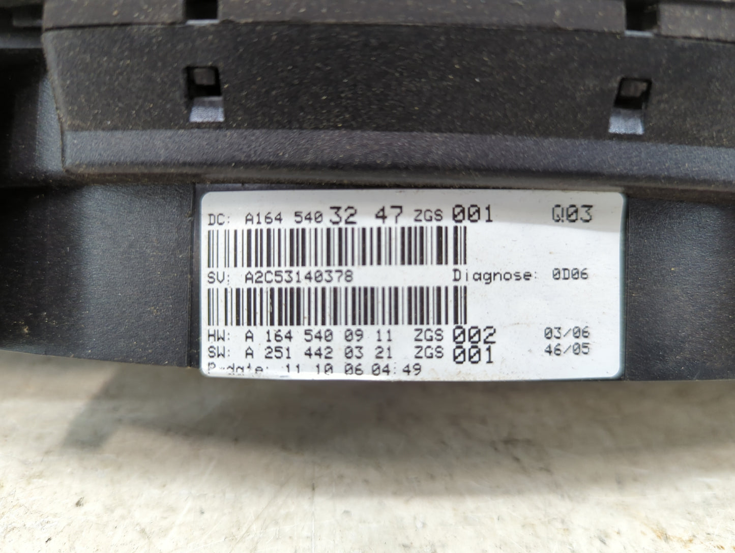 2007 Mercedes-Benz Gl450 Instrument Cluster Speedometer Gauges P/N:A1645403247 A2C53140378, A1645400911 Miles:172K Fits OEM 