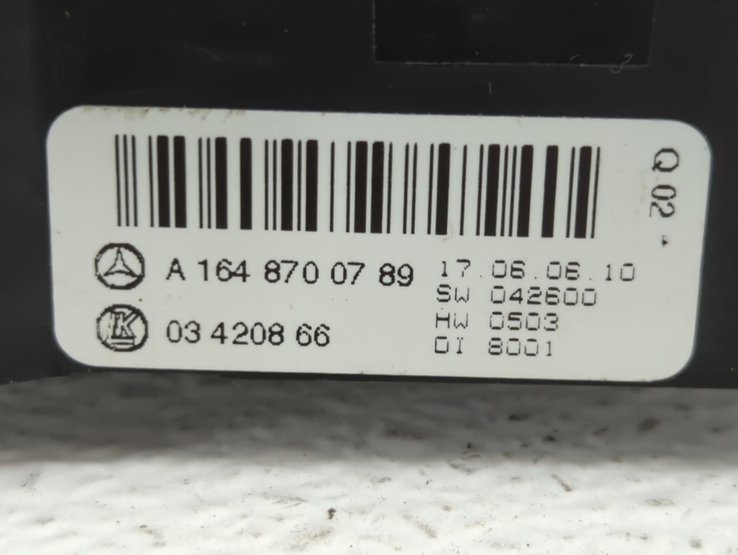 2007 Mercedes-Benz Glc250 Climate Control Module Temperature AC/Heater Replacement P/N:A 164 820 95 89 Fits OEM Used Auto Pa