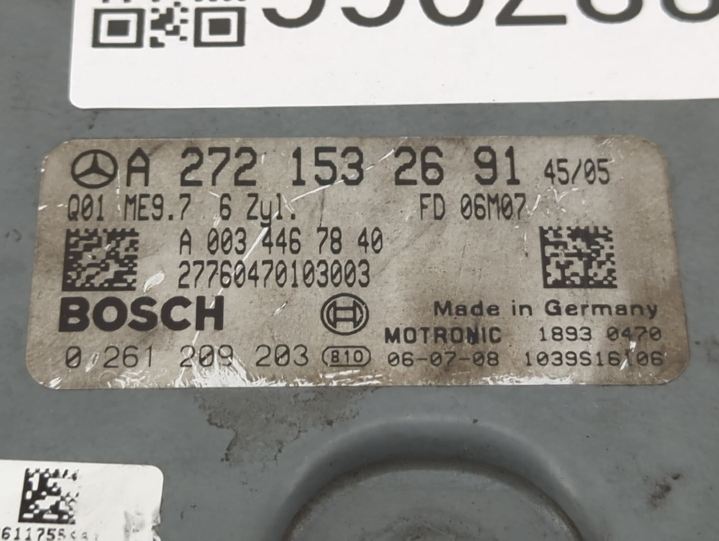 2007 Mercedes-Benz Ml250 PCM Engine Control Computer ECU ECM PCU OEM P/N:A 003 446 70 40 0 261 209 203 Fits Fits 2008 2009 O