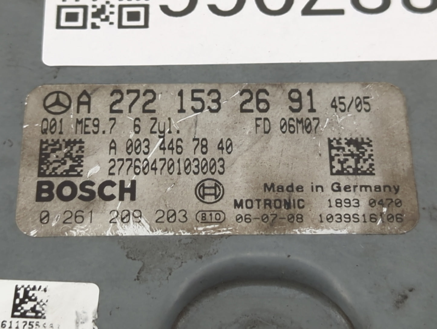 2007 Mercedes-Benz Ml250 PCM Engine Control Computer ECU ECM PCU OEM P/N:A 003 446 70 40 0 261 209 203 Fits Fits 2008 2009 O