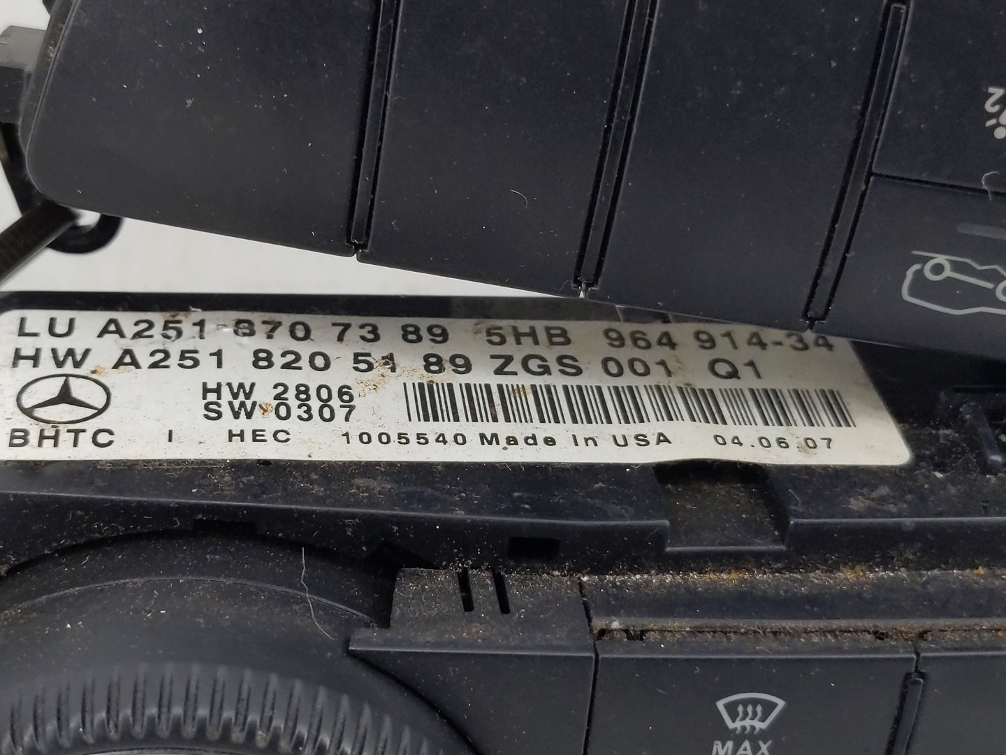 2006-2008 Mercedes-Benz Ml350 Climate Control Module Temperature AC/Heater Replacement Fits Fits 2006 2007 2008 OEM Used Aut