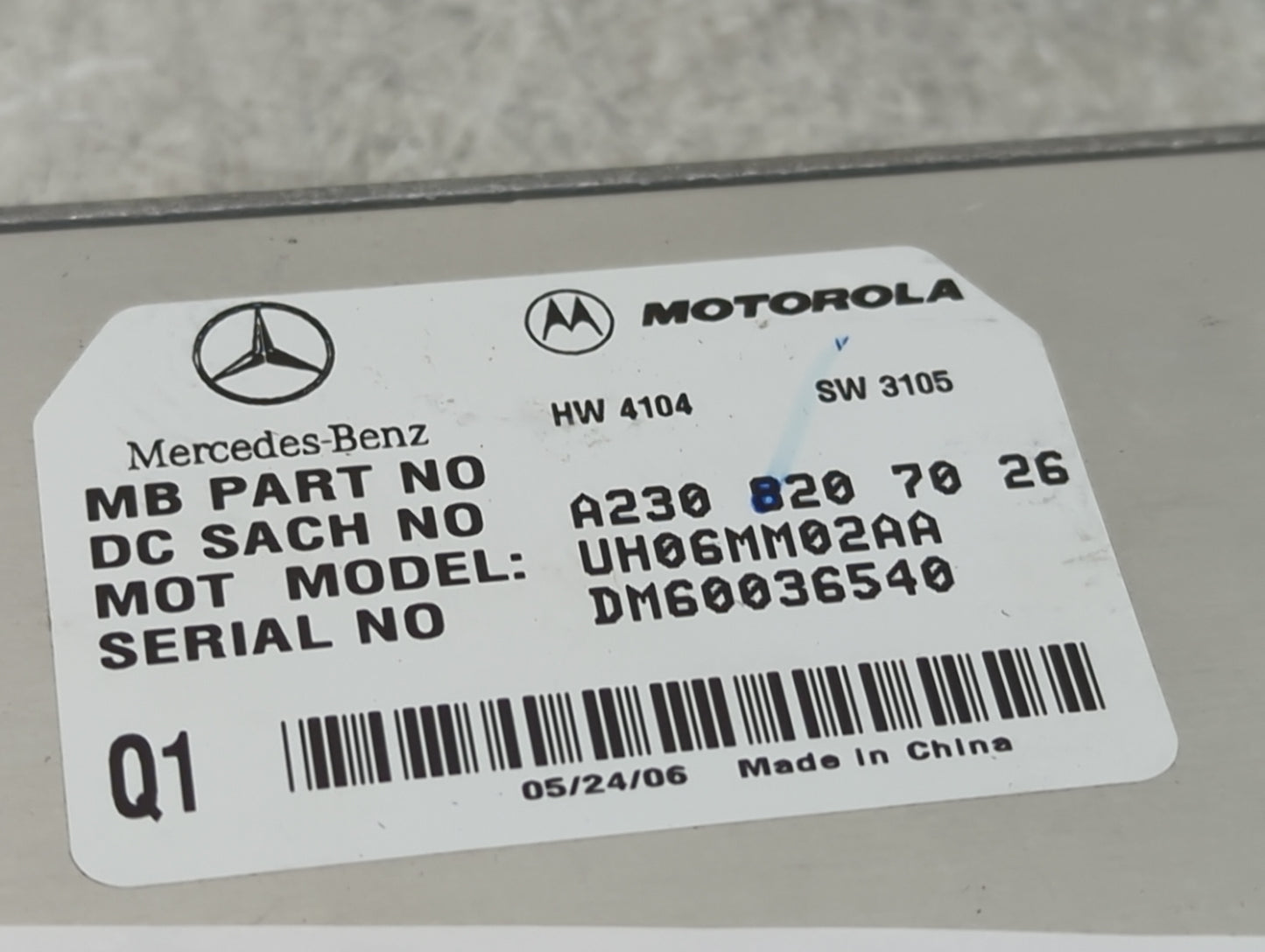 2007 Mercedes-benz Ml350 Body Control Module Bcm - Oemusedautoparts1.com