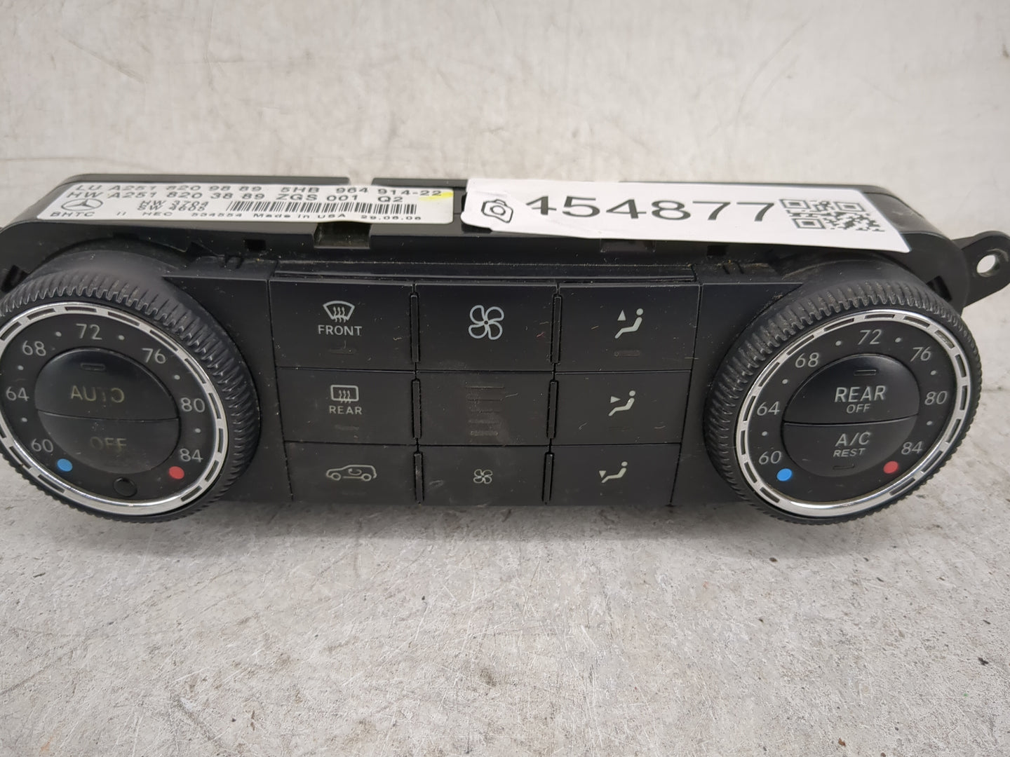 2006-2008 Mercedes-Benz Ml350 Climate Control Module Temperature AC/Heater Replacement P/N:A251 820 38 89 A251 820 98 89 Fit