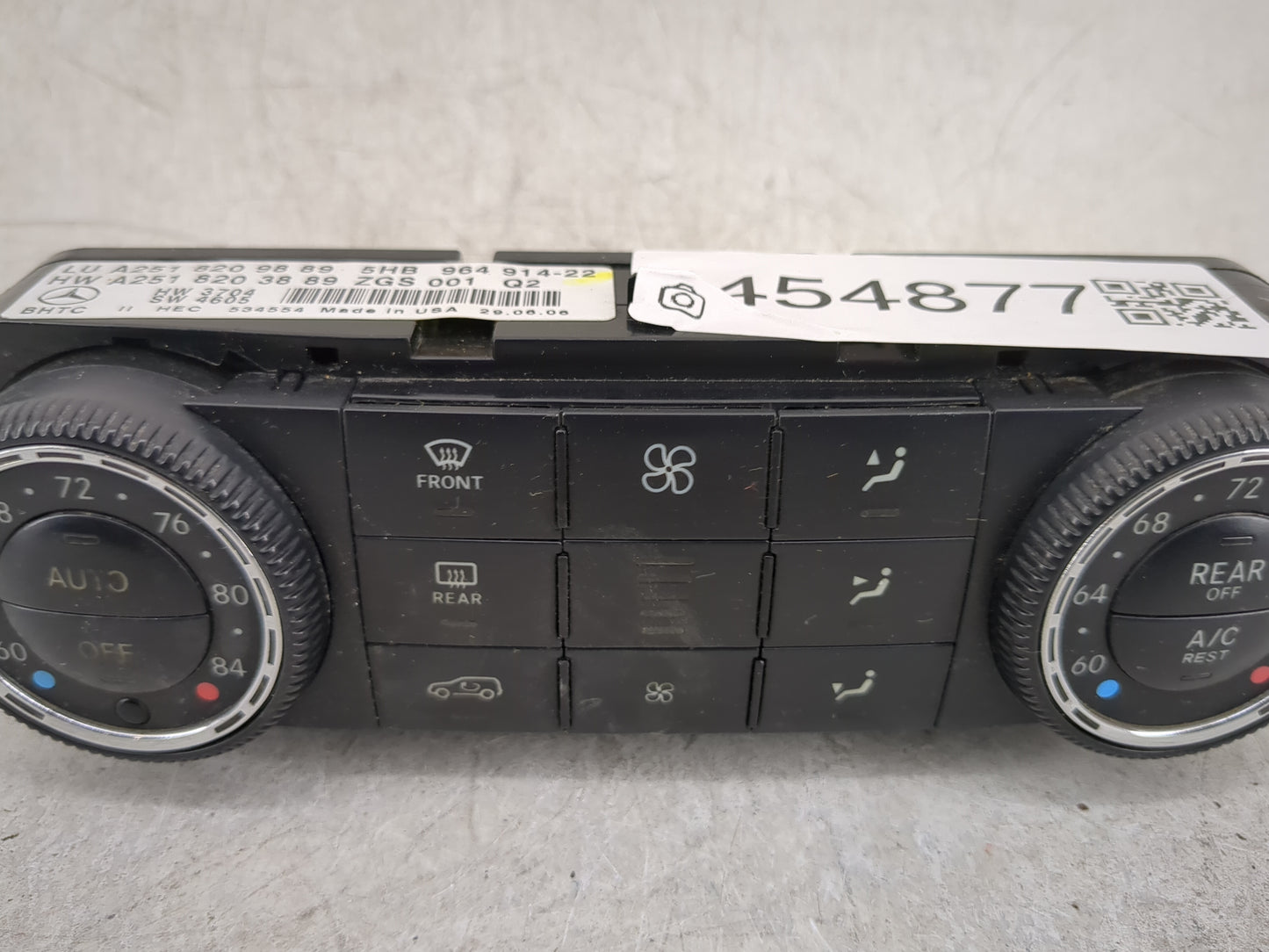 2006-2008 Mercedes-Benz Ml350 Climate Control Module Temperature AC/Heater Replacement P/N:A251 820 38 89 A251 820 98 89 Fit