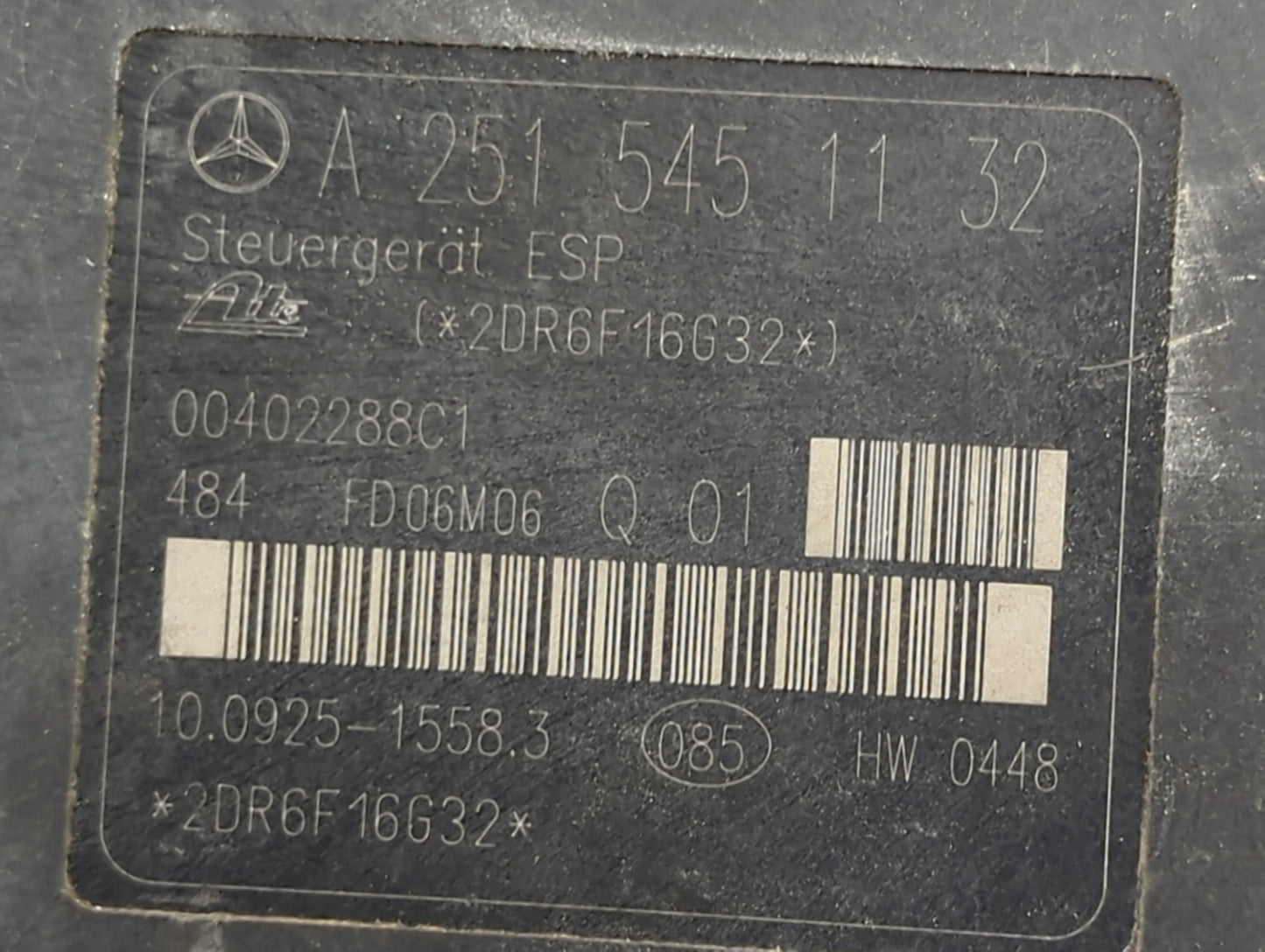 2007 Mercedes-Benz Ml350 ABS Pump Control Module Replacement P/N:A2515451132 2DR6F16G32, 00402288C1, 10.0925-1558.3 Fits OEM