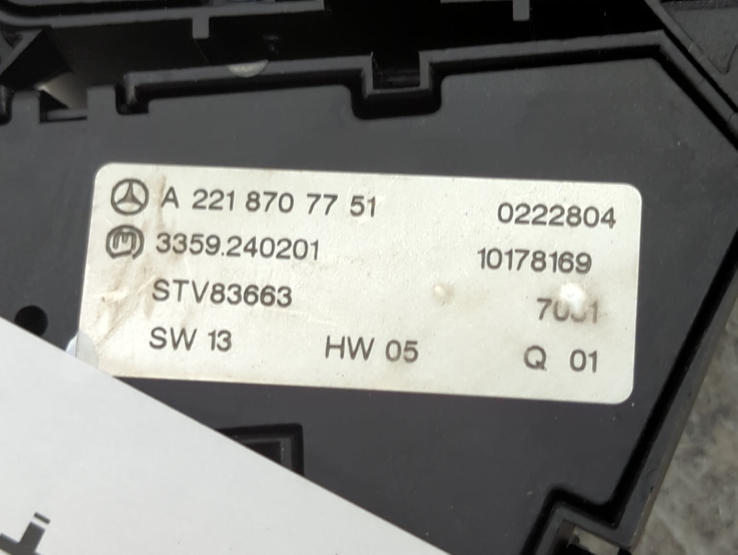 2007 Mercedes-benz S-class Passenger Right Seat Switch 1456548 - Oemusedautoparts1.com
