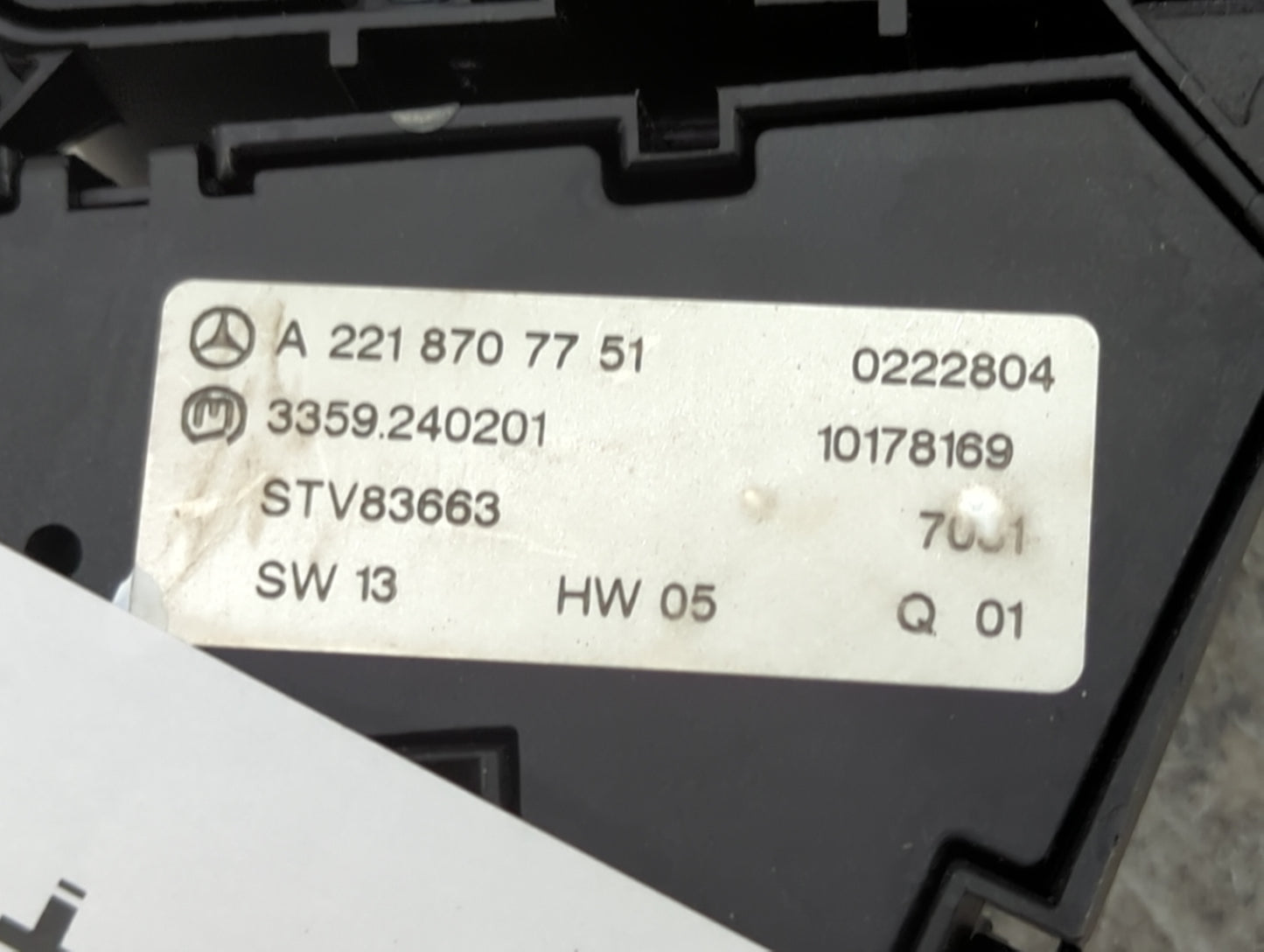 2007 Mercedes-benz S-class Passenger Right Seat Switch 1456548 - Oemusedautoparts1.com