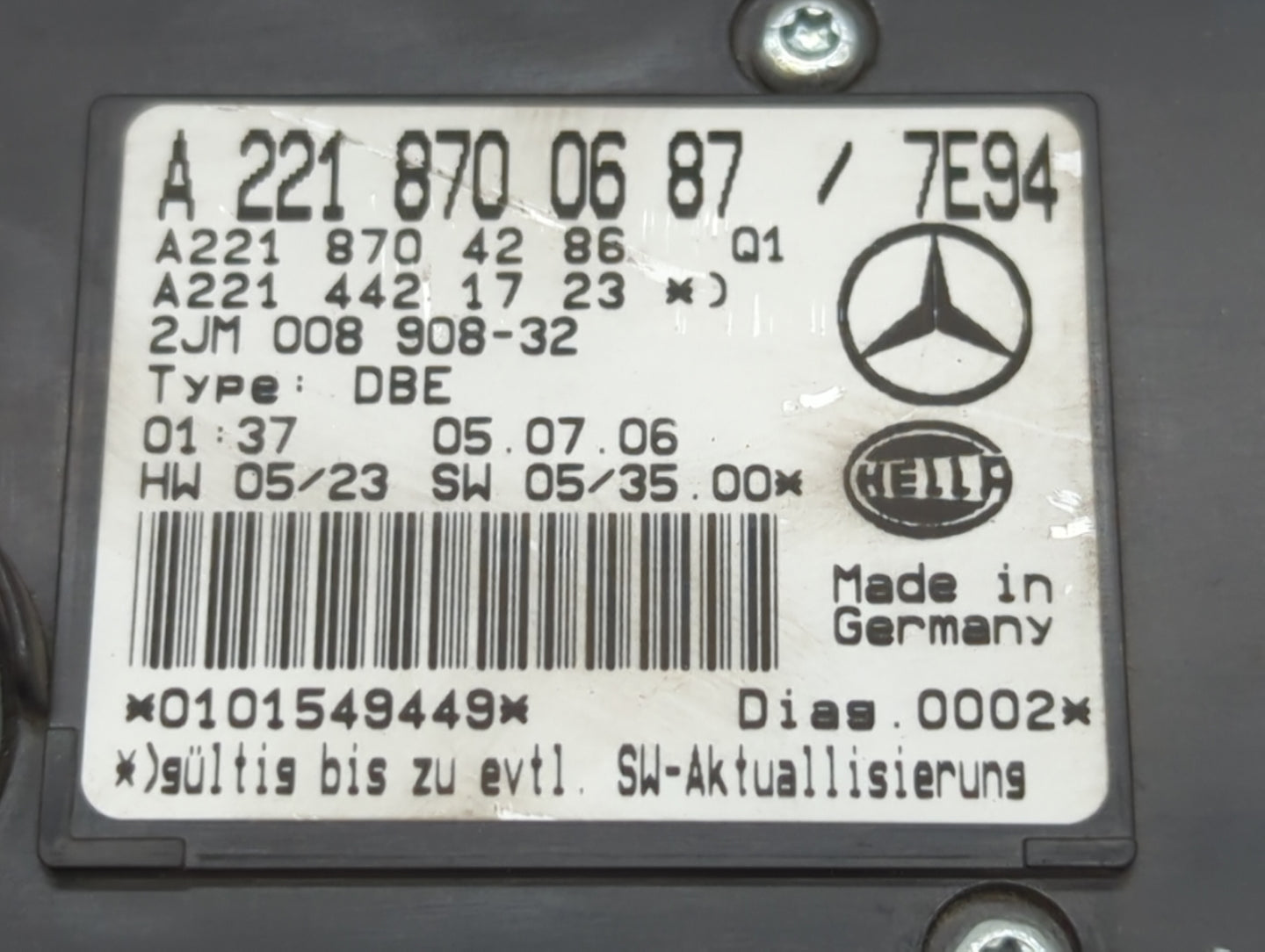 2007 Mercedes-benz S550 Overhead Roof Console - Oemusedautoparts1.com