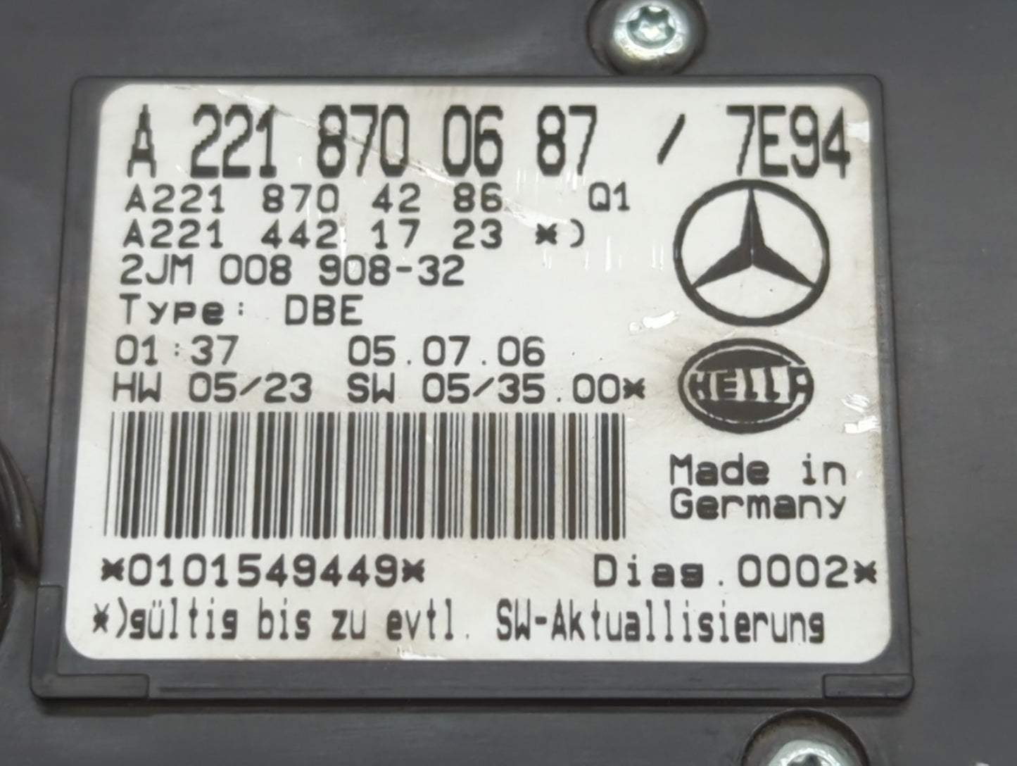 2007 Mercedes-benz S550 Overhead Roof Console - Oemusedautoparts1.com