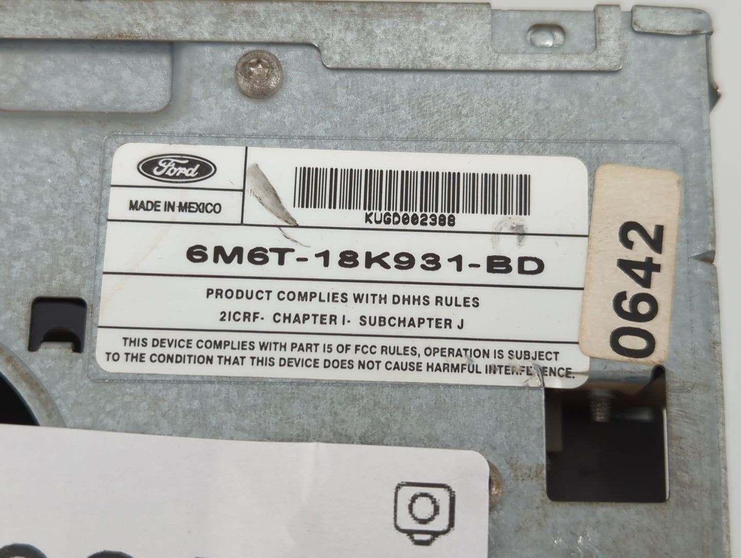 2006-2007 Mercury Mariner Radio AM FM Cd Player Receiver Replacement P/N:6M6T-18K931-BD Fits Fits 2006 2007 OEM Used Auto Pa