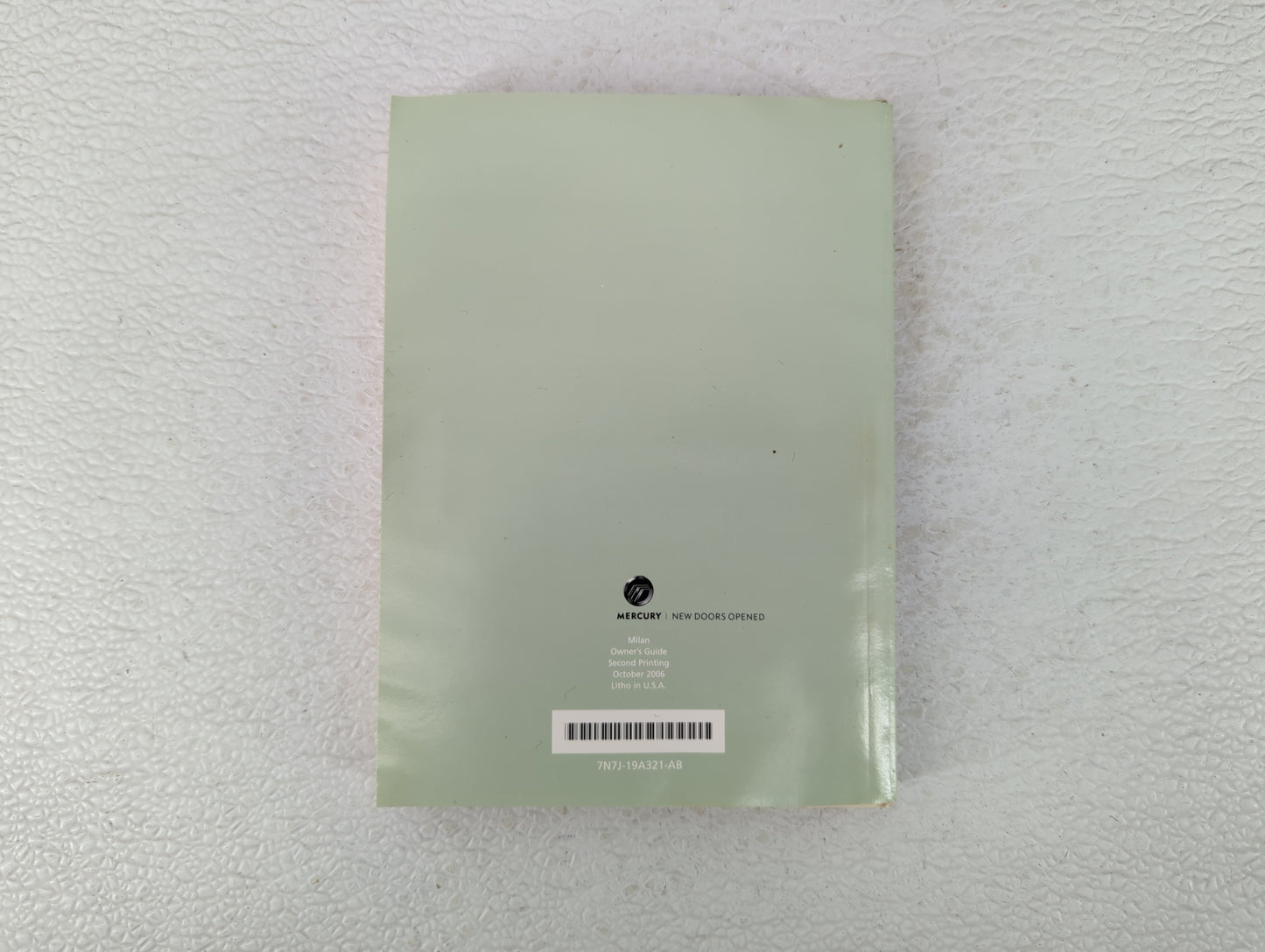 2007 Mercury Milan Owners Manual Book Guide OEM Used Auto Parts - Oemusedautoparts1.com