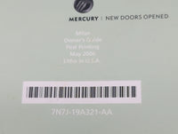 2007 Mercury Milan Owners Manual Book Guide P/N:7N7J-19A321-AA OEM Used Auto Parts - Oemusedautoparts1.com