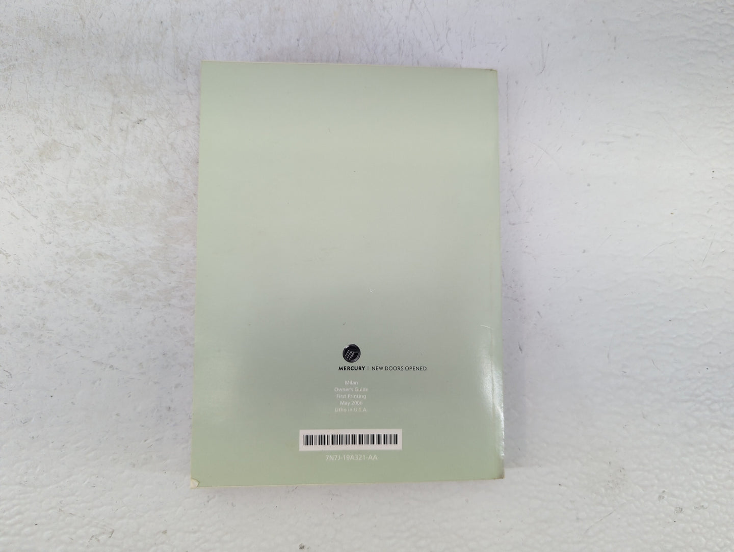 2007 Mercury Milan Owners Manual Book Guide P/N:7N7J-19A321-AA OEM Used Auto Parts - Oemusedautoparts1.com