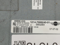 2007 Mini Cooper PCM Engine Control Computer ECU ECM PCU OEM P/N:1214-7553735-01 7 610 107, 7 563 732, 1214-7557395-01 Fits 