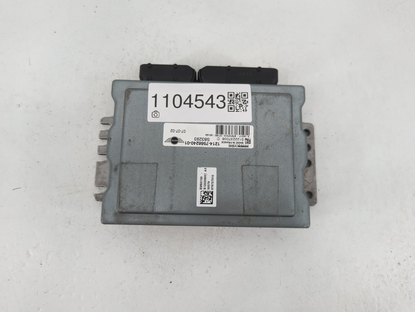 2007 Mini Cooper PCM Engine Control Computer ECU ECM PCU OEM P/N:1214-7553735-01 7 610 107, 7 563 732, 1214-7557395-01 Fits 