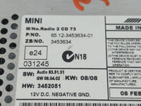 2007 Mini Cooper Radio AM FM Cd Player Receiver Replacement P/N:65.12-3453634-01 Fits OEM Used Auto Parts - Oemusedautoparts