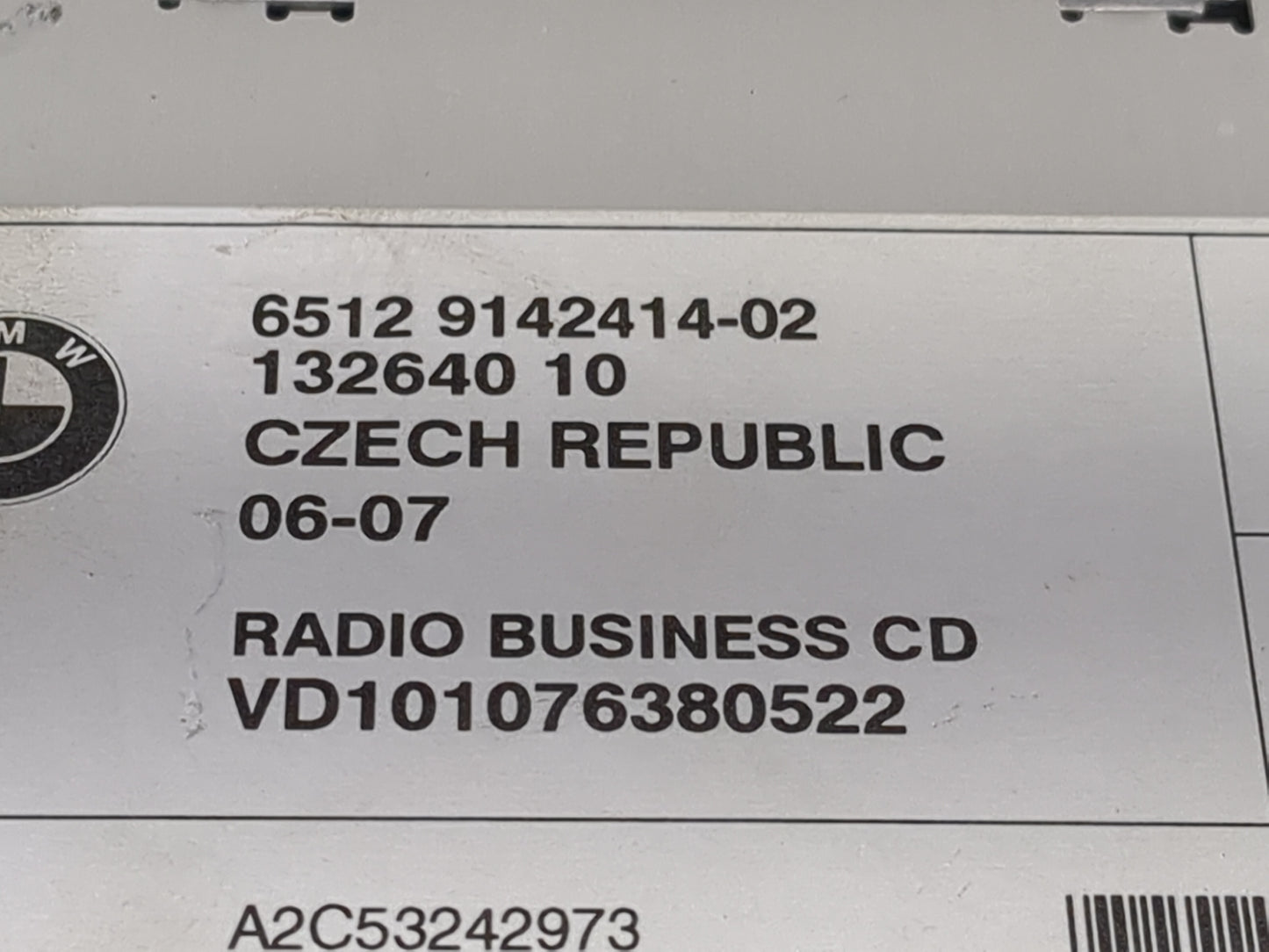 2007 Mini Cooper Radio AM FM Cd Player Receiver Replacement P/N:6512 9142414-02 132640 10, VD101076380522, A2C53242973 Fits 