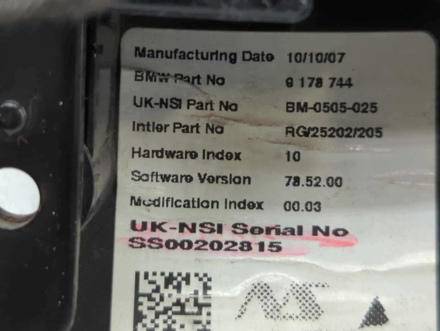 2007 Mini Cooper Instrument Cluster Speedometer Gauges P/N:9 178 744 Fits Fits 2008 2009 2010 2011 OEM Used Auto Parts - Oem